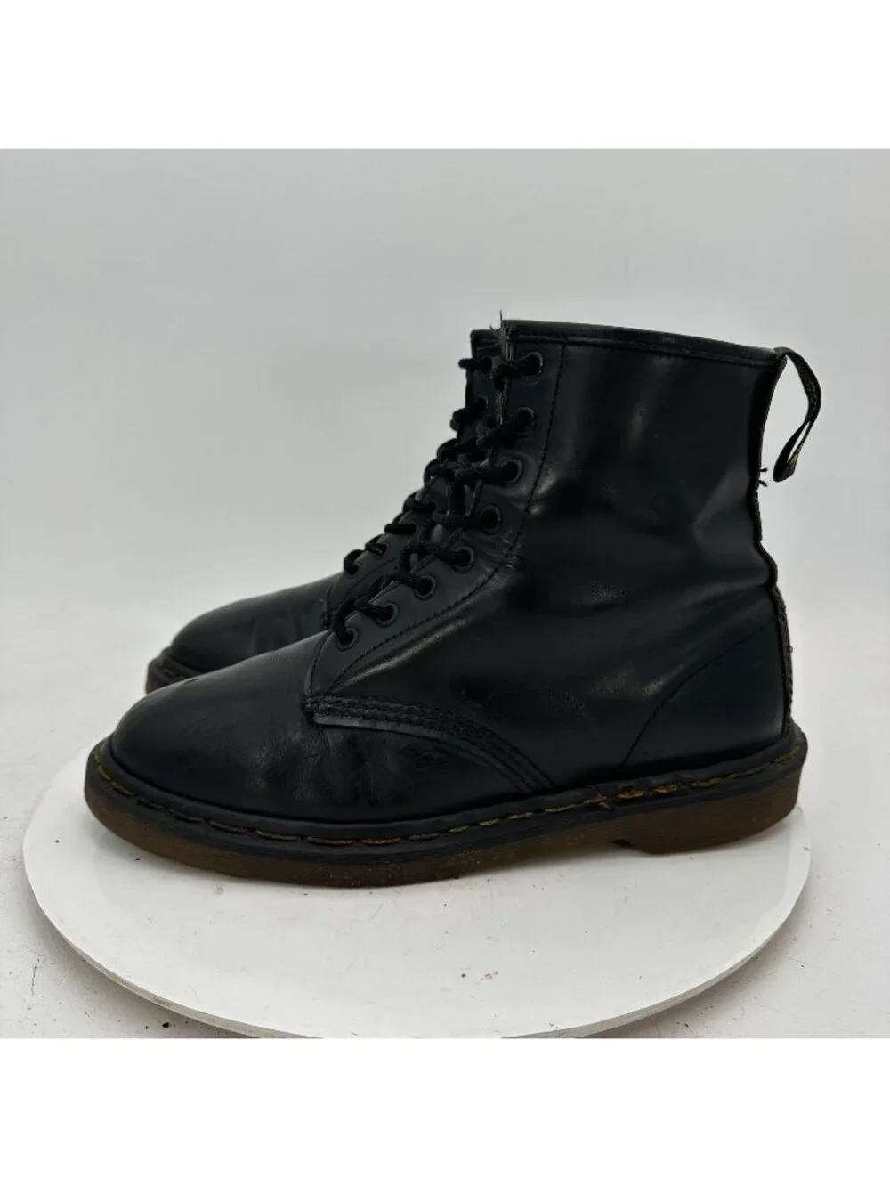 Dr. Martens Men Size 9 Black Leather 8 Hole Lace Up Ankle Combat Boot